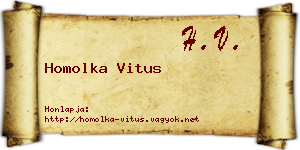 Homolka Vitus névjegykártya